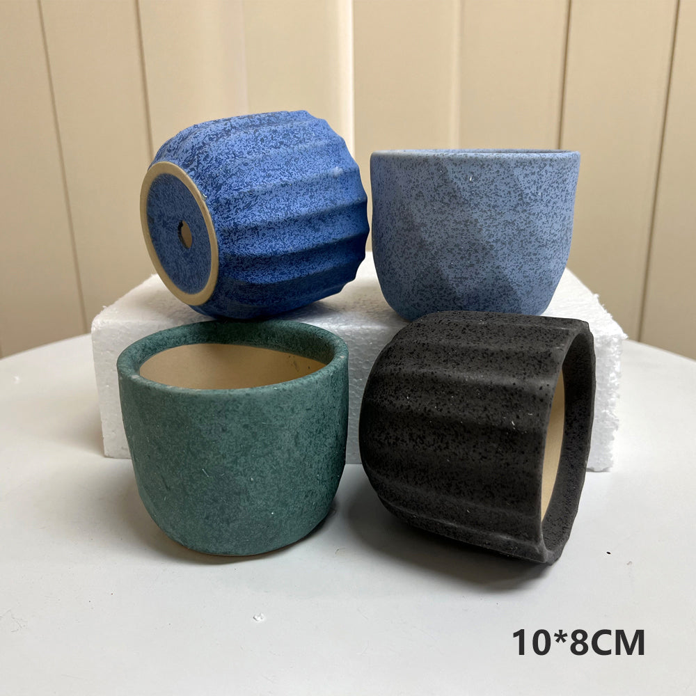 Ceramic Clay Pottery Pots Set Succulent Flower Planter Series 03(Style 02