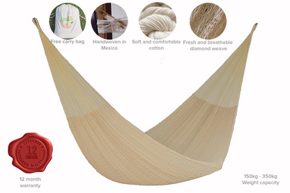 Cotton Mexican Hammock — Natural King Size