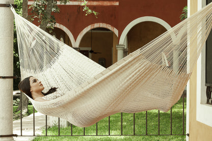 Mayan Legacy Outdoor Cotton Hammock — Family Size Marble