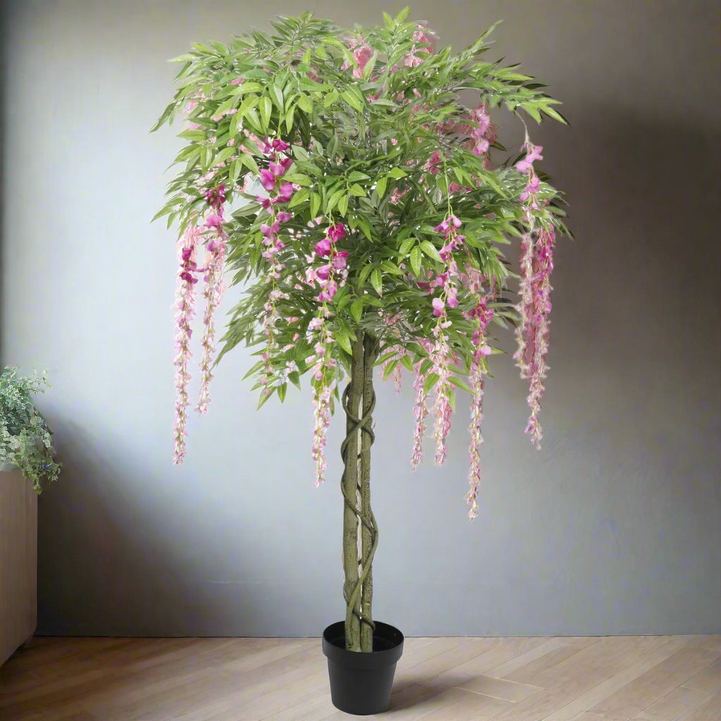 Pink Flowering Artificial Wisteria 1.8m