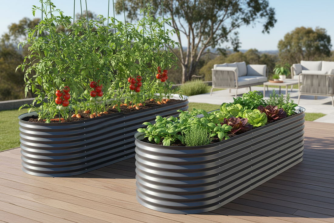 Greenfingers 56cm twin pack in backyard