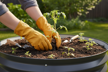 Planting scene with actual product