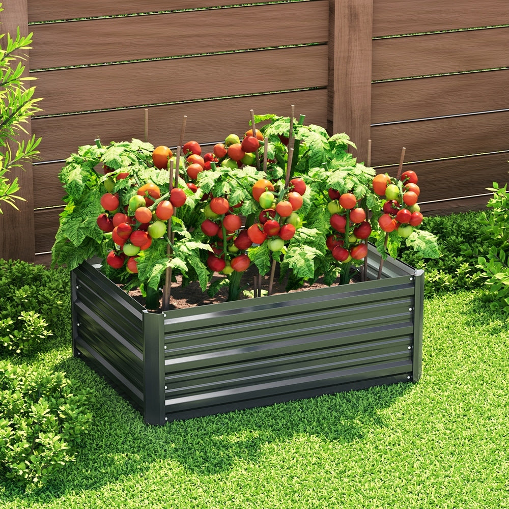 Greenfingers Raised Garden Bed .8m x .6m x 300mm - Aluminium Grey
