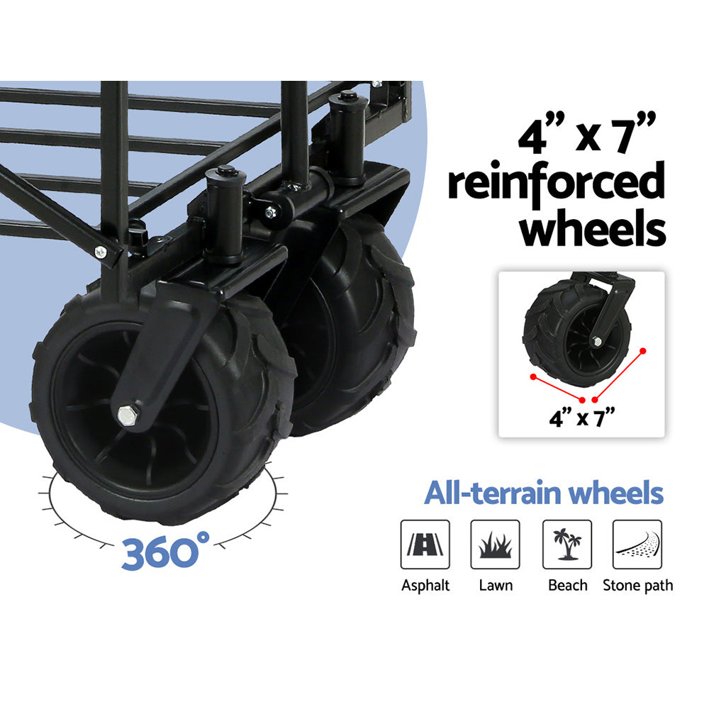 garden cart with reinforced wheels