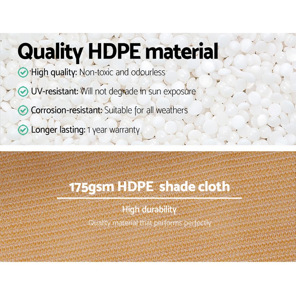 70% Shade Cloth Heavy Duty 3.66m x 10m Sandstone