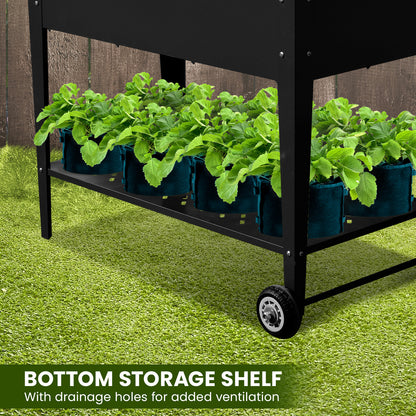 Wallaroo Garden Bed Raised Planter Box 1.m x .5m x 800mm - Black