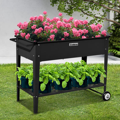 Wallaroo Garden Bed Raised Planter Box 1.m x .5m x 800mm - Black