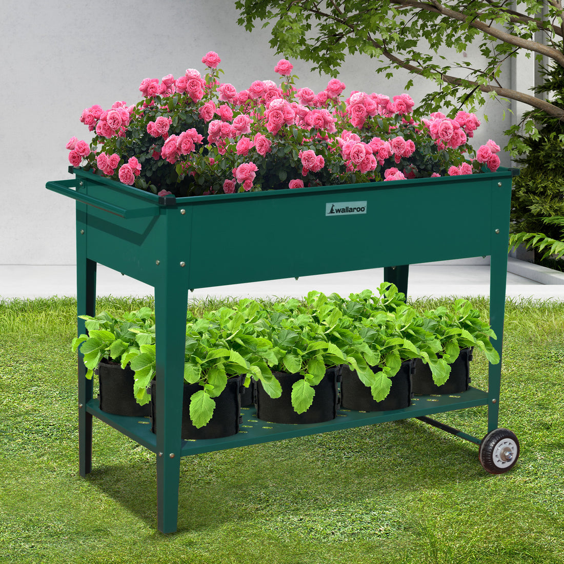 Wallaroo Garden Bed Raised Planter Box 1m x.5 x 800mm - Green