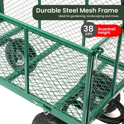 garden cart with durable steel mesh frame