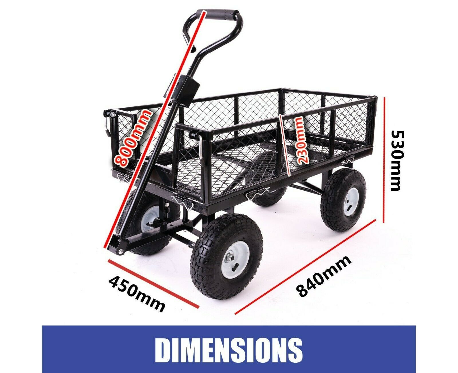 garden cart dimensions australia wide delivery