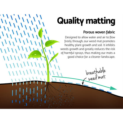 Instahut 0.915x50m Weed Mat Weedmat Control Plant