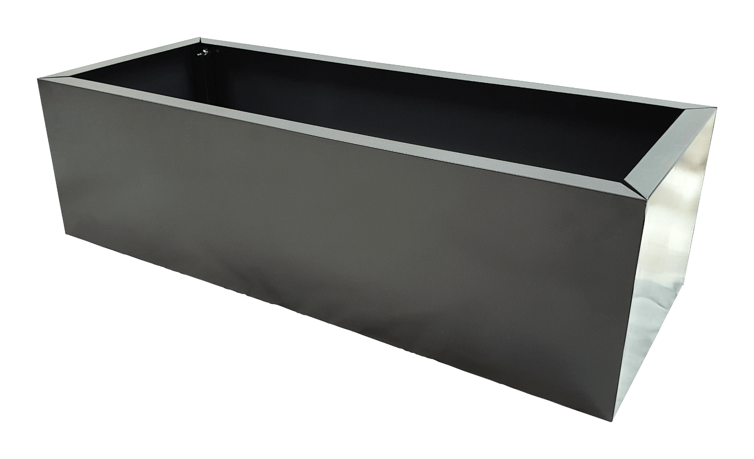 grey metal planter garden pot