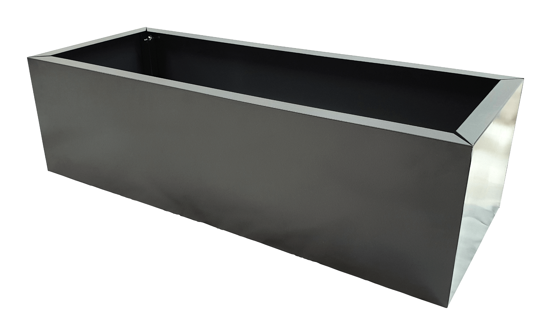 grey metal planter garden pot