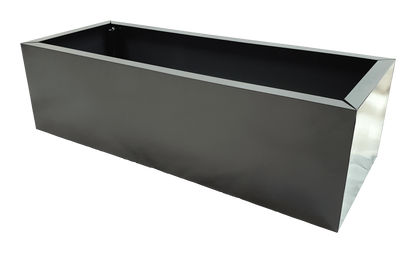 grey metal planter garden pot